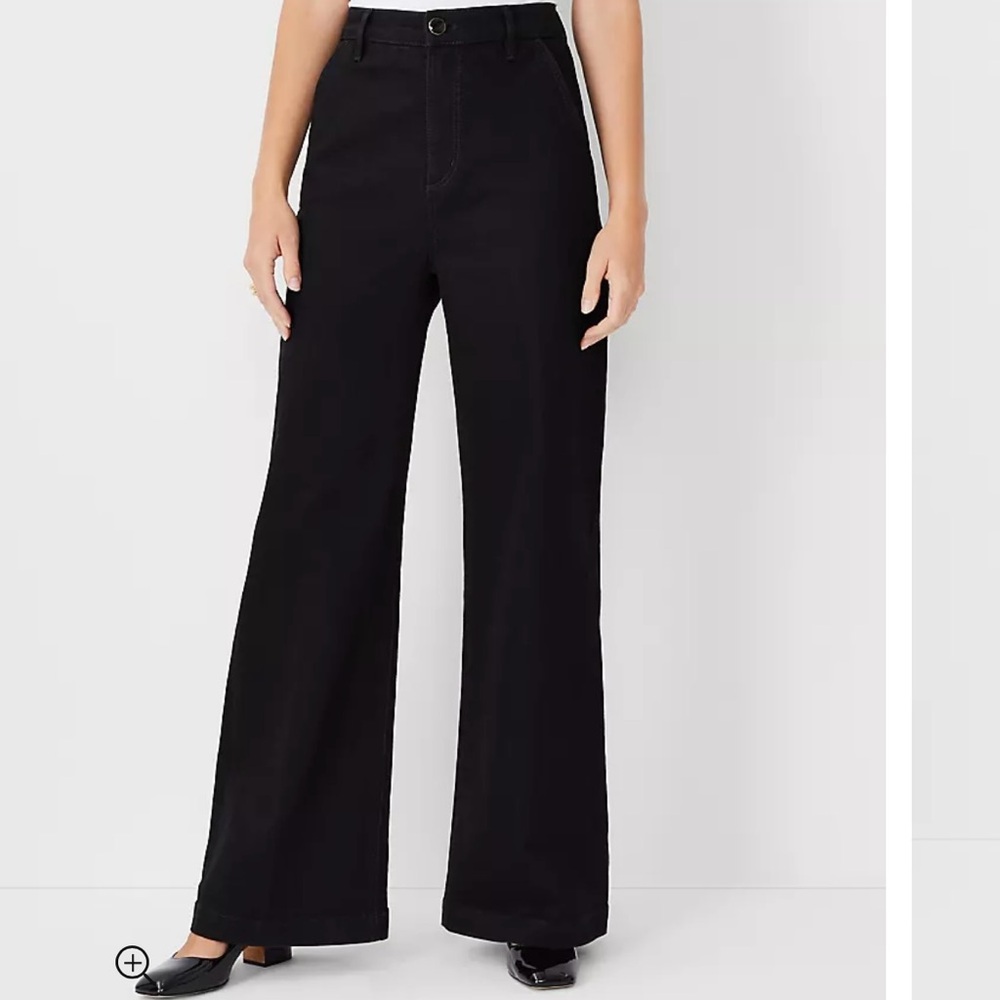 Ann Taylor High Rise Trouser Jeans in Washed Black- NWT